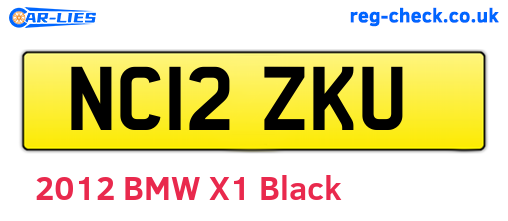 NC12ZKU are the vehicle registration plates.