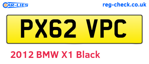 PX62VPC are the vehicle registration plates.