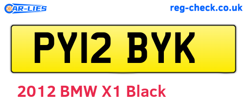 PY12BYK are the vehicle registration plates.