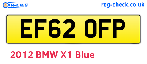 EF62OFP are the vehicle registration plates.