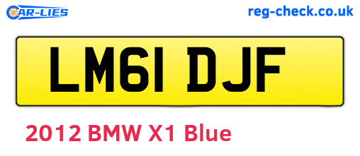 LM61DJF are the vehicle registration plates.