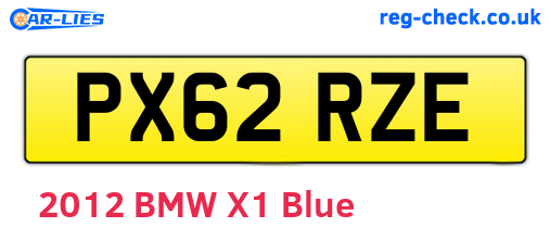 PX62RZE are the vehicle registration plates.