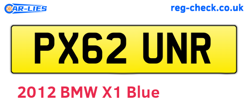PX62UNR are the vehicle registration plates.