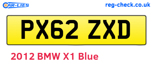 PX62ZXD are the vehicle registration plates.