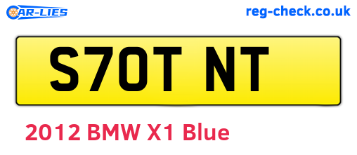 S70TNT are the vehicle registration plates.