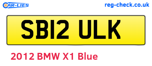 SB12ULK are the vehicle registration plates.