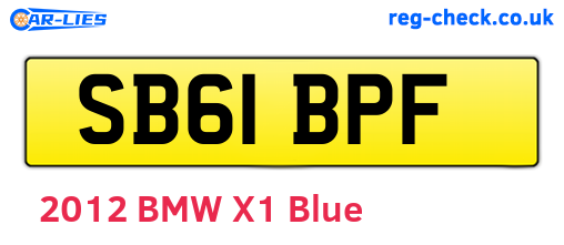 SB61BPF are the vehicle registration plates.