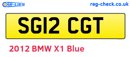SG12CGT are the vehicle registration plates.