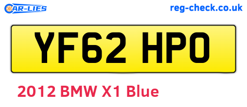 YF62HPO are the vehicle registration plates.