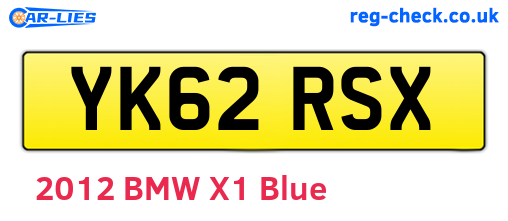 YK62RSX are the vehicle registration plates.