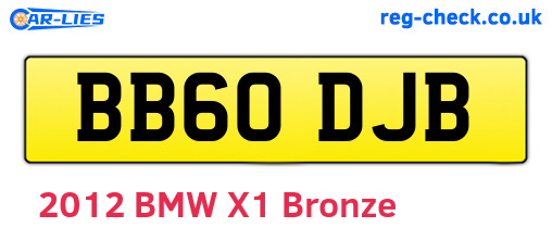 BB60DJB are the vehicle registration plates.