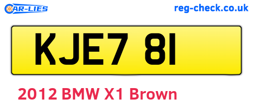 KJE781 are the vehicle registration plates.