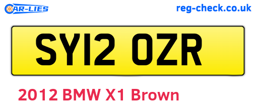 SY12OZR are the vehicle registration plates.