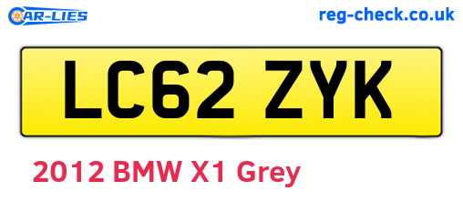 LC62ZYK are the vehicle registration plates.