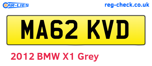 MA62KVD are the vehicle registration plates.