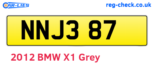 NNJ387 are the vehicle registration plates.