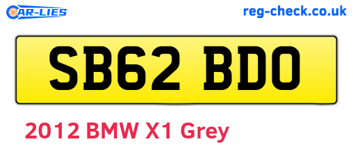 SB62BDO are the vehicle registration plates.