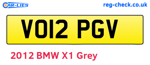 VO12PGV are the vehicle registration plates.