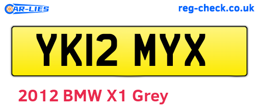 YK12MYX are the vehicle registration plates.