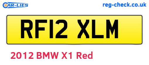 RF12XLM are the vehicle registration plates.