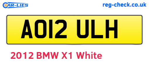 AO12ULH are the vehicle registration plates.