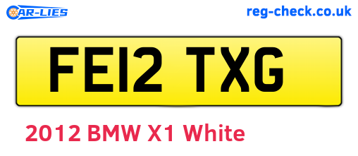 FE12TXG are the vehicle registration plates.