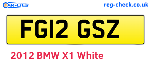 FG12GSZ are the vehicle registration plates.