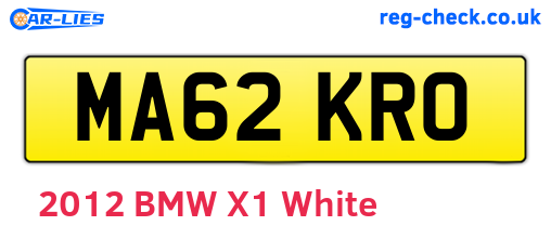 MA62KRO are the vehicle registration plates.