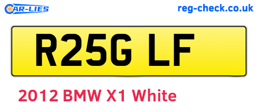 R25GLF are the vehicle registration plates.