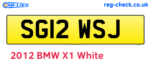 SG12WSJ are the vehicle registration plates.