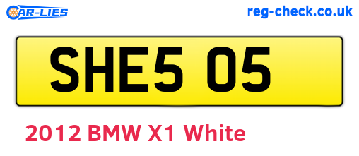 SHE505 are the vehicle registration plates.