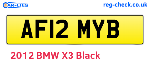 AF12MYB are the vehicle registration plates.