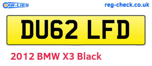 DU62LFD are the vehicle registration plates.