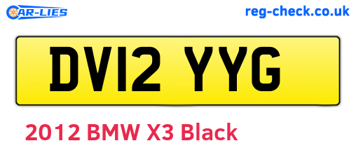 DV12YYG are the vehicle registration plates.