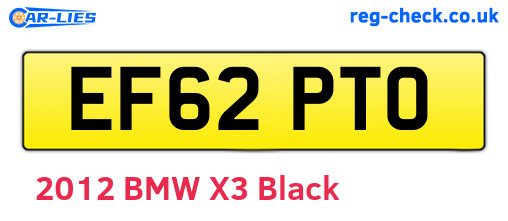 EF62PTO are the vehicle registration plates.