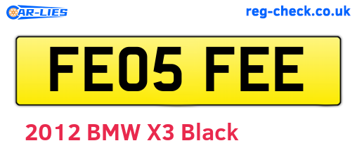 FE05FEE are the vehicle registration plates.