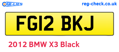 FG12BKJ are the vehicle registration plates.