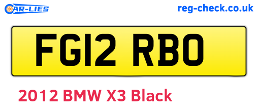 FG12RBO are the vehicle registration plates.