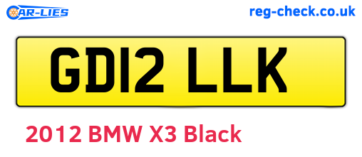 GD12LLK are the vehicle registration plates.