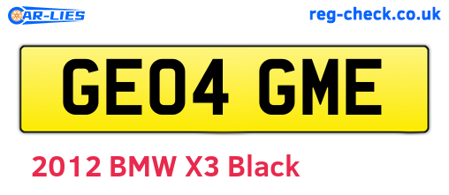 GE04GME are the vehicle registration plates.