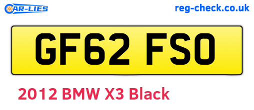 GF62FSO are the vehicle registration plates.