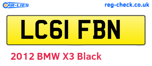 LC61FBN are the vehicle registration plates.