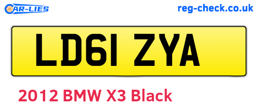 LD61ZYA are the vehicle registration plates.