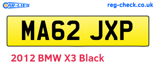 MA62JXP are the vehicle registration plates.