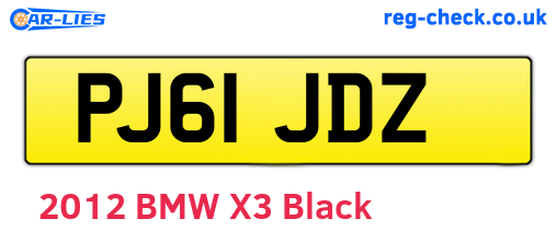 PJ61JDZ are the vehicle registration plates.