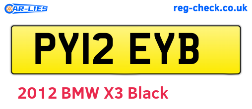 PY12EYB are the vehicle registration plates.