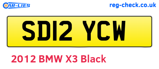 SD12YCW are the vehicle registration plates.