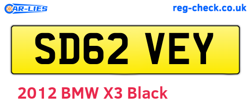 SD62VEY are the vehicle registration plates.