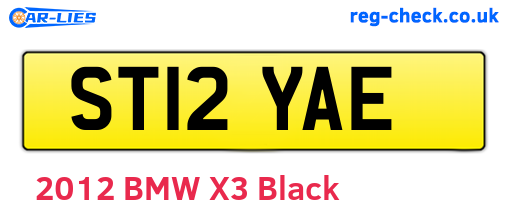 ST12YAE are the vehicle registration plates.