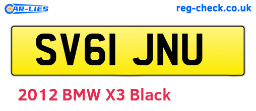 SV61JNU are the vehicle registration plates.